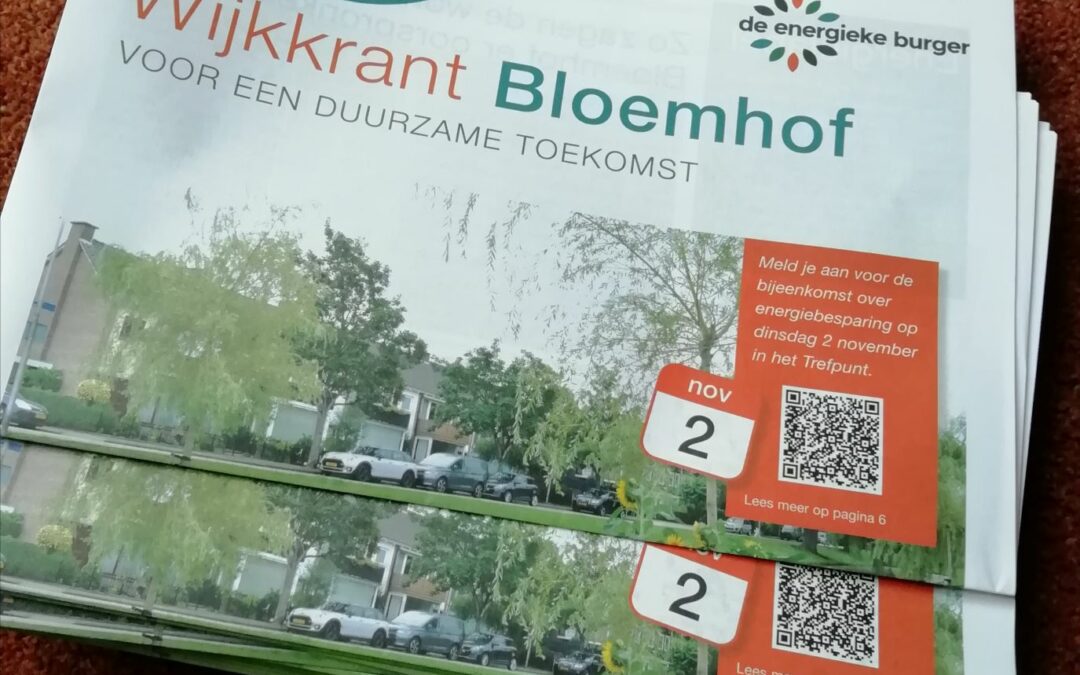 Wijkkrant Bloemhof over duurzaam wonen